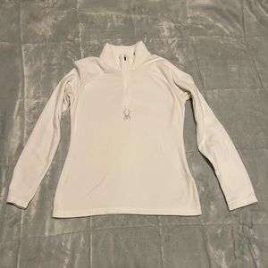 Spider Shimmer Bug White Fleece Half Zip size M 8-10